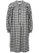 Aspesi Check Print Shirt Dress - Black