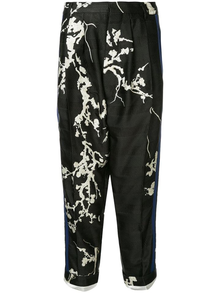 Haider Ackermann Embroidered Floral Details Trousers - Black