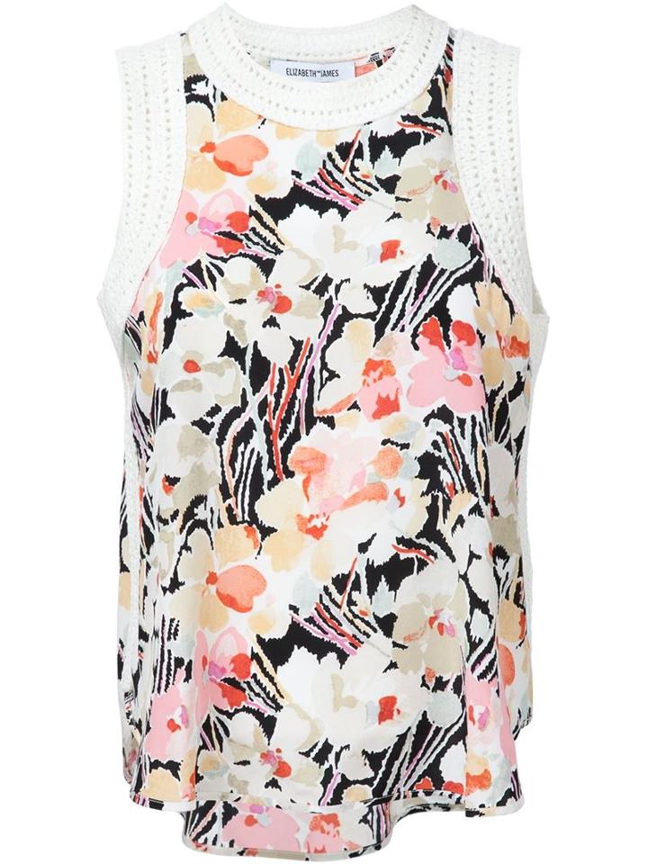 Elizabeth And James Floral Print Tank Top, Women's, Size: Xs, Silk/acrylic/nylon