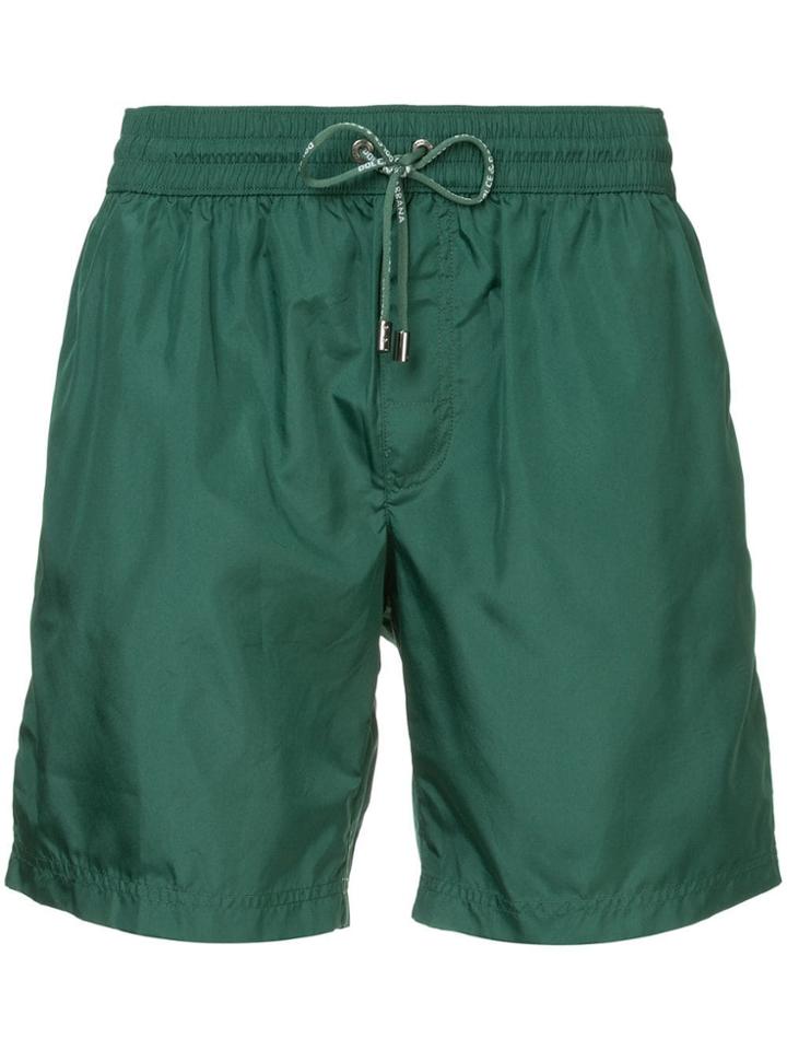 Dolce & Gabbana Drawstring Fitted Swim-shorts - Green