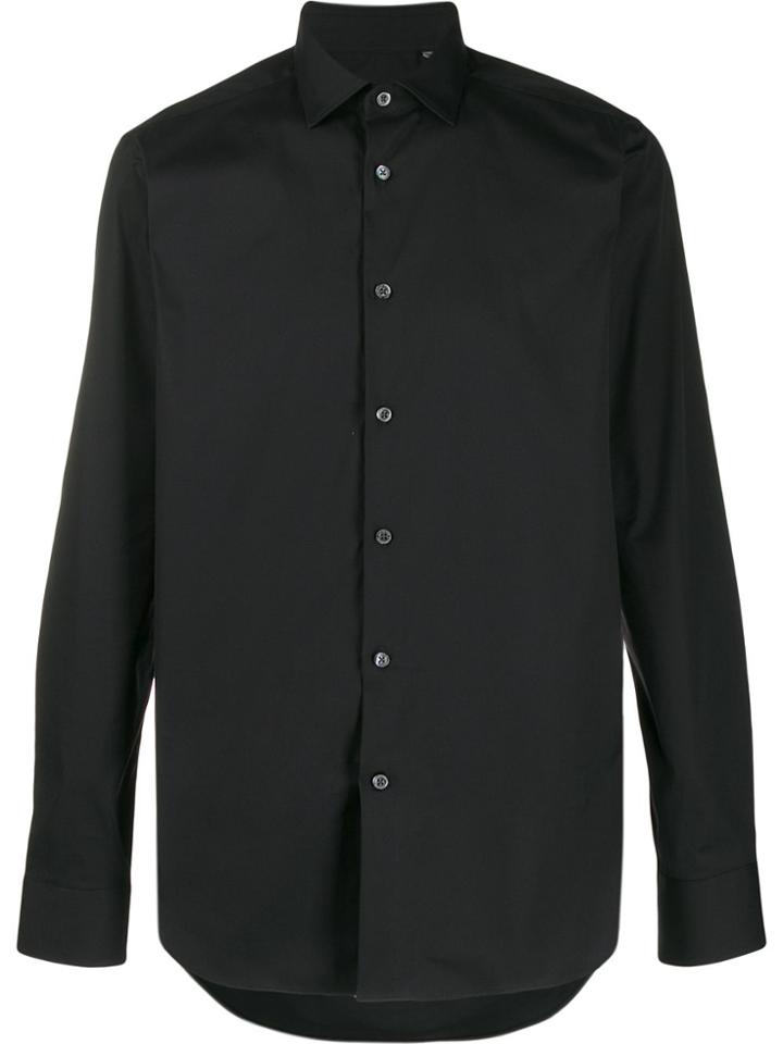 Corneliani Plain Long Sleeved Shirt - Black