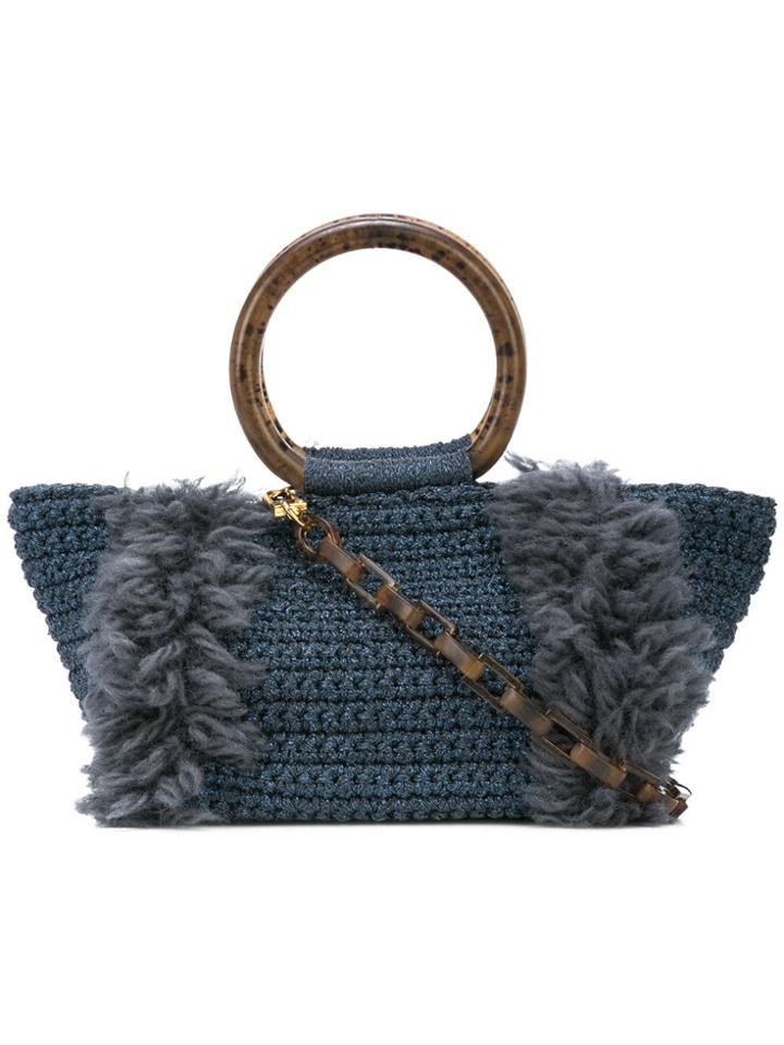 Carolina Santo Domingo Textured Mini Bag - Blue