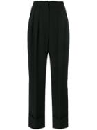 Sara Battaglia Pleated Wide Leg Trousers - Black