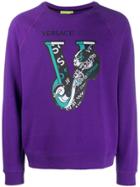 Versace Jeans V Logo Sweater - Purple
