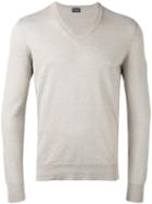 Drumohr - V-neck Jumper - Men - Linen/flax/polyamide - 48, Nude/neutrals, Linen/flax/polyamide