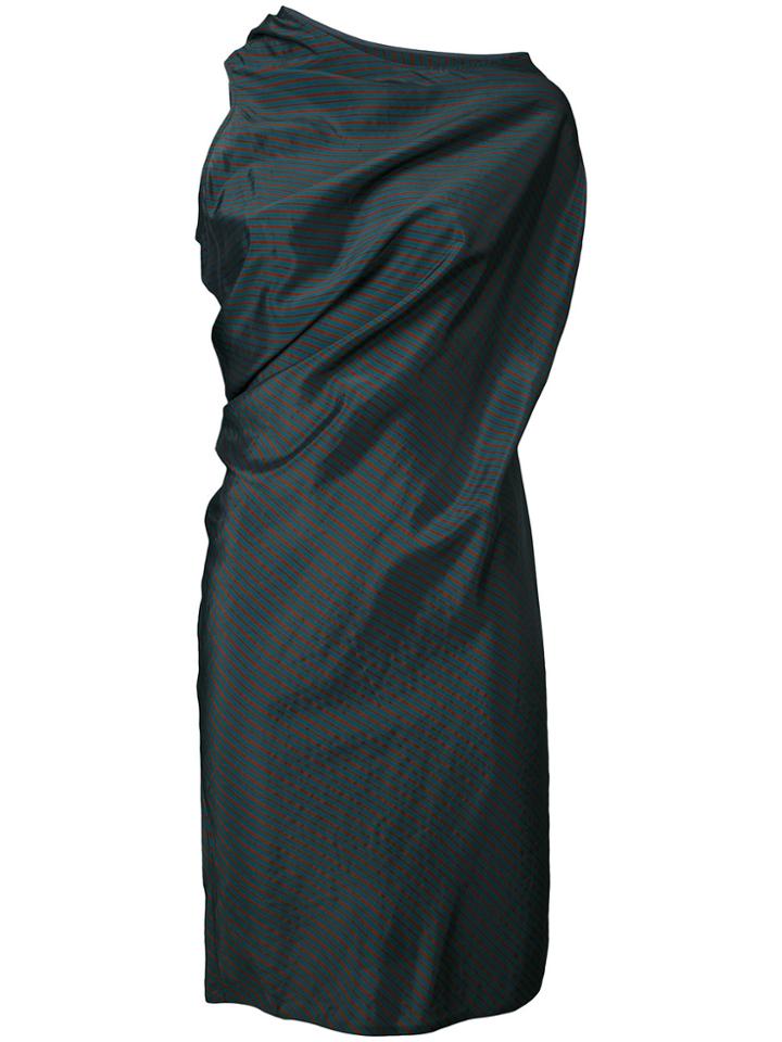 Mm6 Maison Margiela Striped Draped Dress - Green