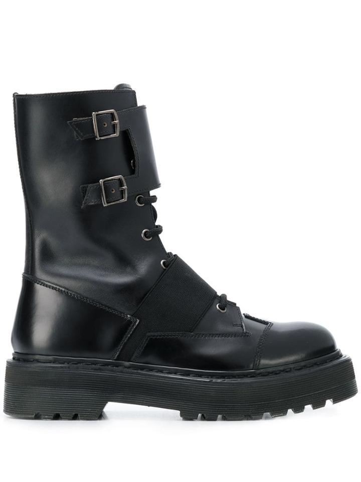 Premiata Buckle Detail Boots - Black