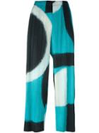 Pleats Please By Issey Miyake Abstract Pattern Cropped Trousers