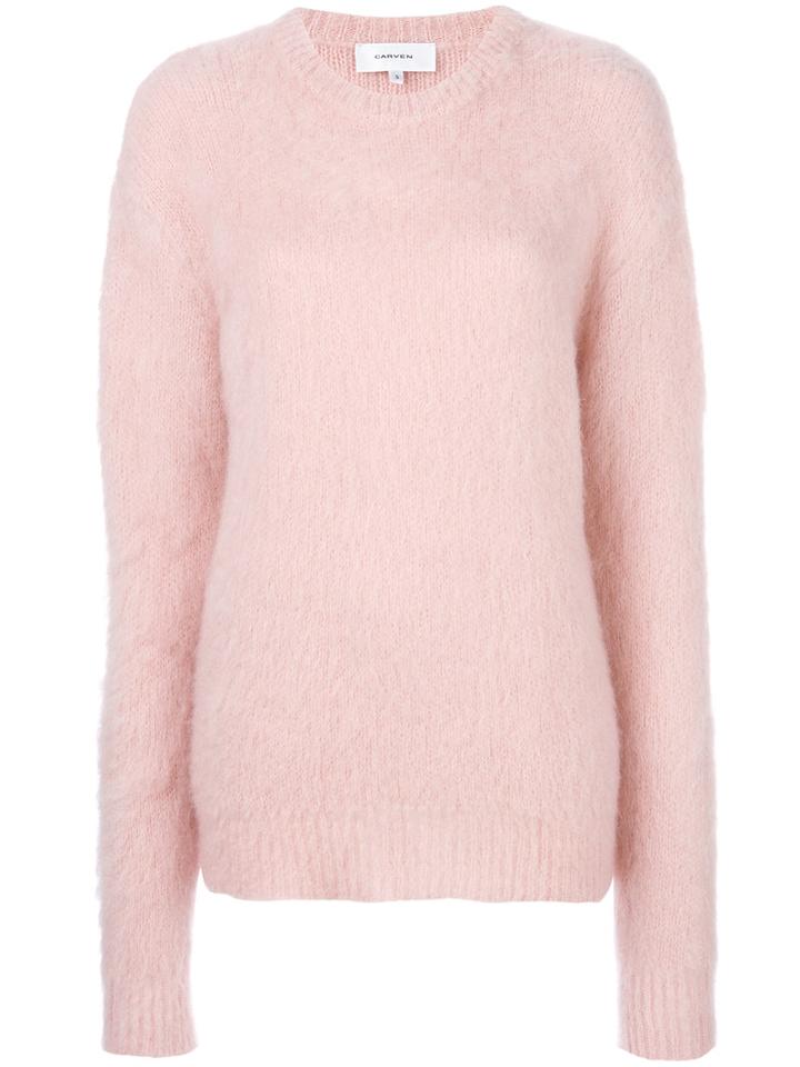 Carven - Oversized Jumper - Women - Acrylic/polyamide/mohair - S, Pink/purple, Acrylic/polyamide/mohair