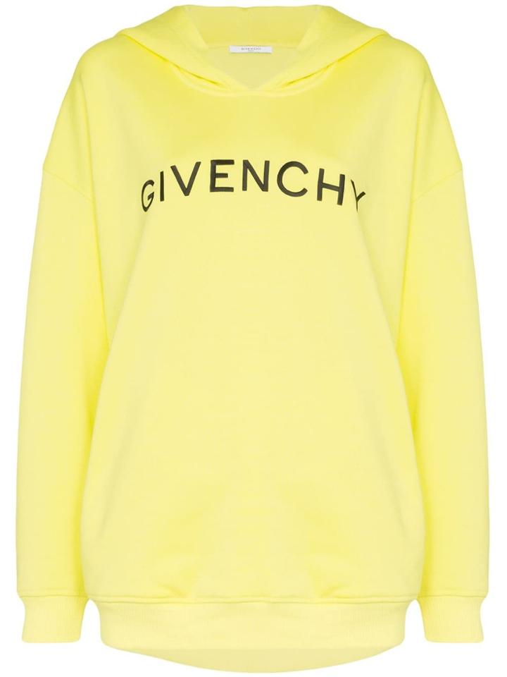 Givenchy Logo Print Hoodie - Yellow