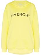 Givenchy Logo Print Hoodie - Yellow