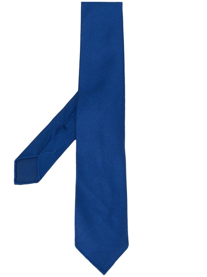 Kiton Knitted Style Tie - Blue
