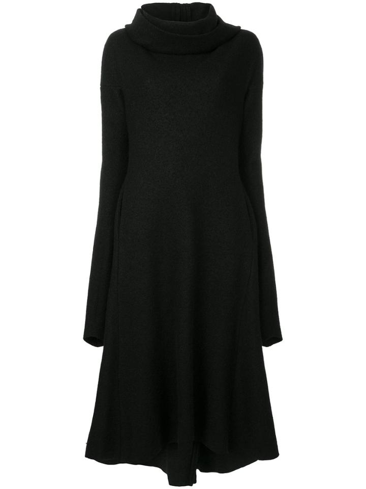 Aganovich Flared Knitted Midi Dress - Black
