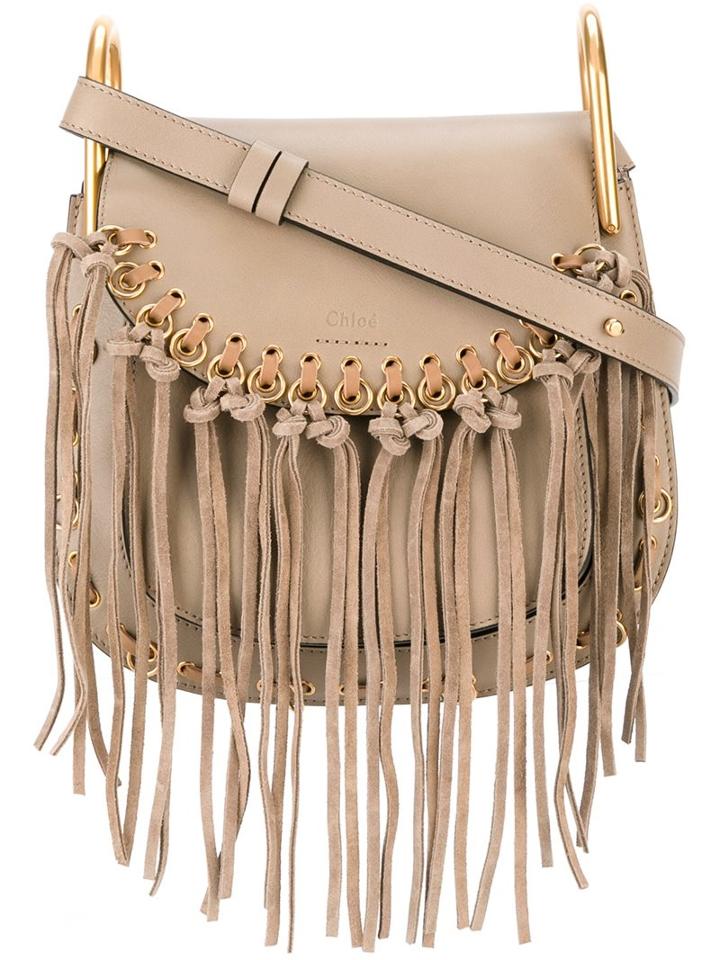 Chloé 'hudson' Fringed Shoulder Bag, Women's, Grey