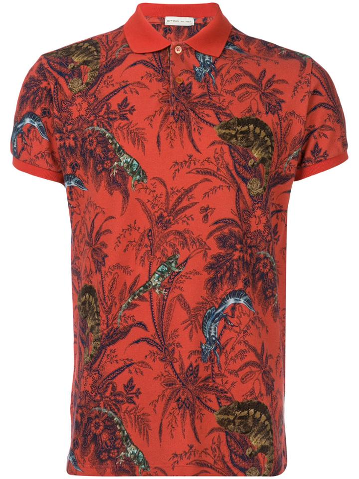 Etro Reptile Polo Shirt - Yellow & Orange