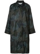 Nili Lotan Camouflage Midi Coat, Women's, Size: Medium/large, Green, Polyester