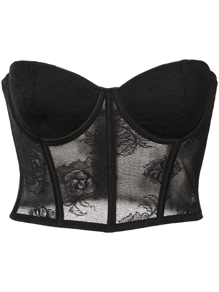 Fleur Du Mal Strapless Bustier Top - Black