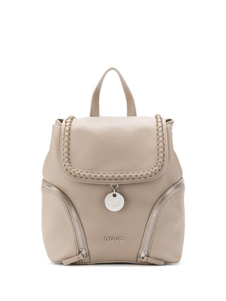 Liu Jo Engraved Logo Charm Backpack - Neutrals