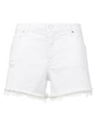 Ermanno Ermanno Lace-hem Denim Shorts - White