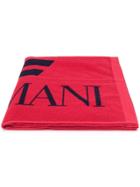 Ea7 Emporio Armani Printed Logo Beach Towel - Red