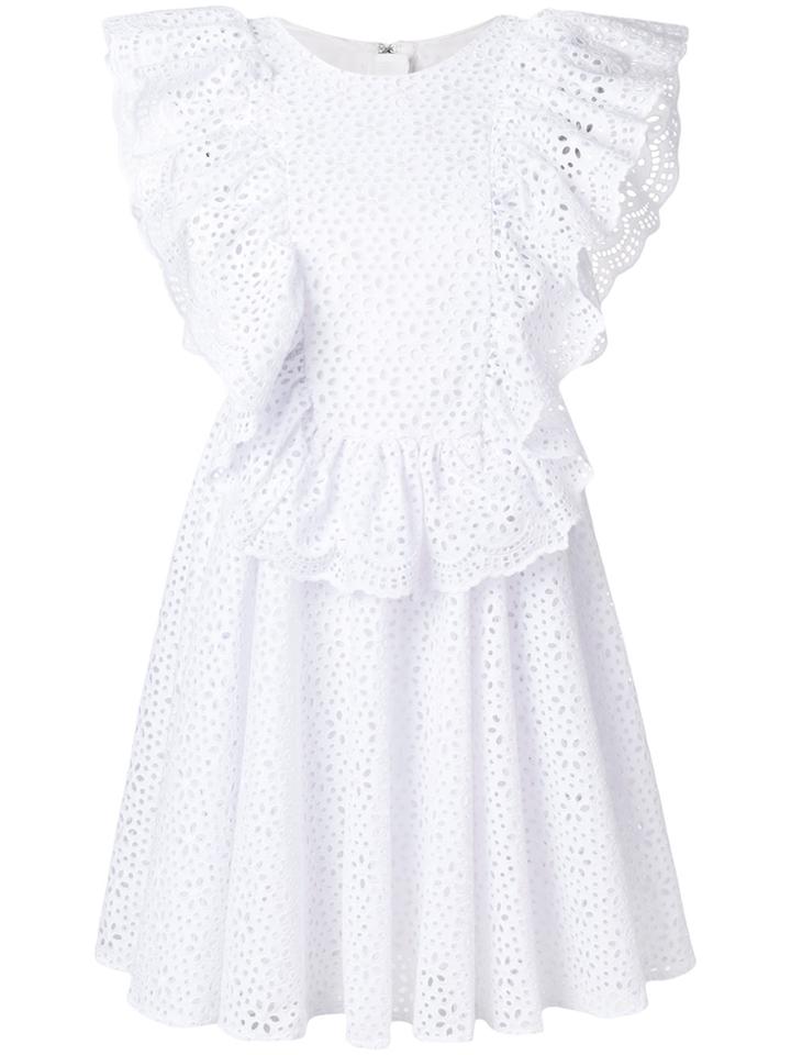 Msgm Openwork Lace Dress - White