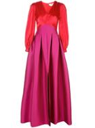 Sachin & Babi V Neck Ball Gown - Red