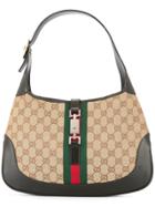 Gucci Vintage Jackie Gg Pattern Shelly Line Shoulder Bag - Brown