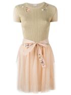 Red Valentino Tulle Skirt Sweater Dress