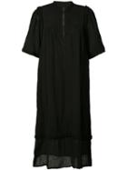 Raquel Allegra - Buttoned Collar Dress - Women - Cotton - 0, Black, Cotton