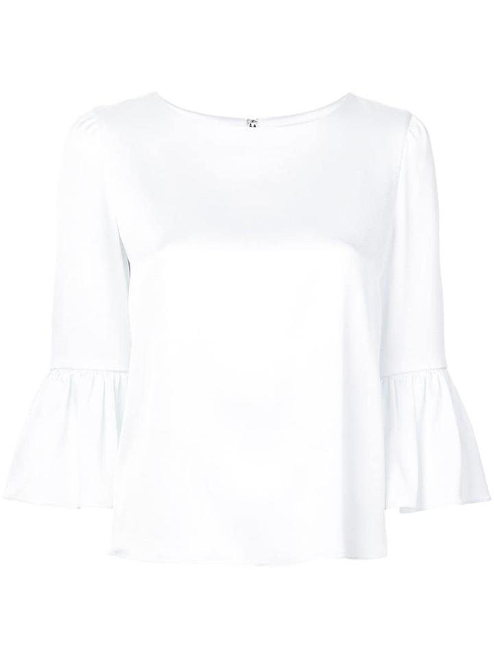 Alice+olivia Bernice Ruffled Sleeve Top - White