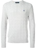Polo Ralph Lauren Logo Cable Knit Sweater, Men's, Size: Xxl, Nude/neutrals, Cotton