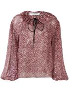 Philosophy Di Lorenzo Serafini Leopard Sheer Blouse - Red