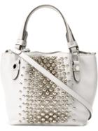 Tod S Studded Tote, Women's, Grey, Calf Leather/metal Other