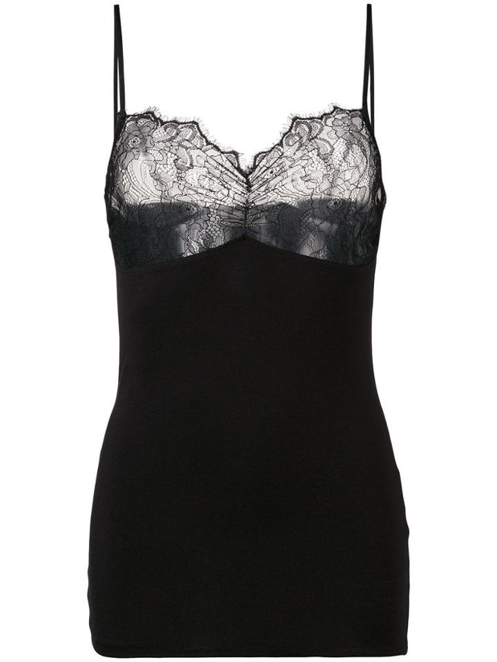 By Malene Birger Lace Panel Cami Top - Black