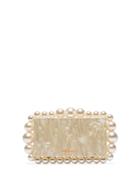 Cult Gaia Eos Pearl Detail Clutch Bag - White