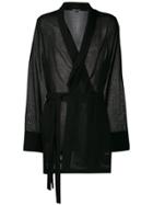 Ann Demeulemeester Belted Wrap-style Kimono - Black