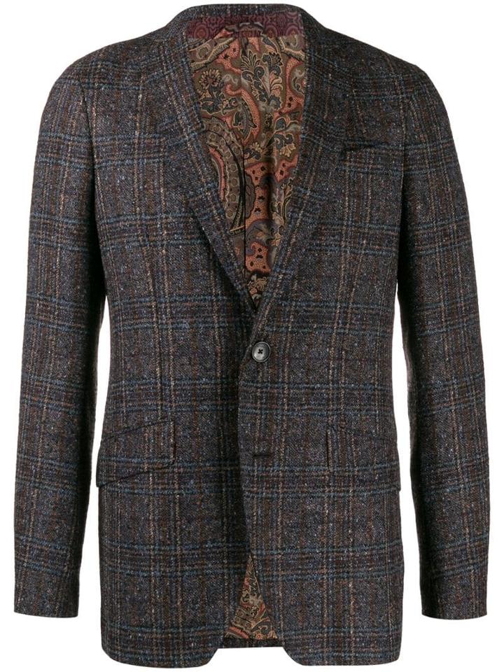Etro Regular Fit Suit Jacket - Blue