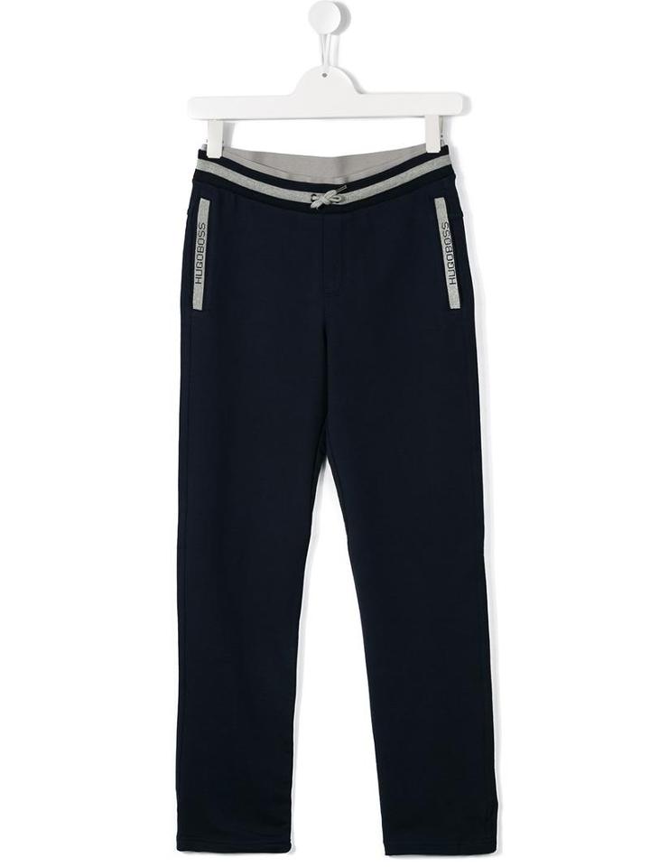 Boss Kids Logo Print Sweatpants, Boy's, Size: 16 Yrs, Blue