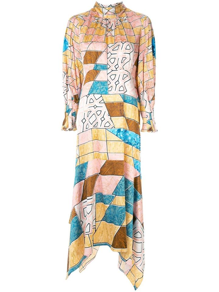 Peter Pilotto Geometric Print Maxi Dress - Pink