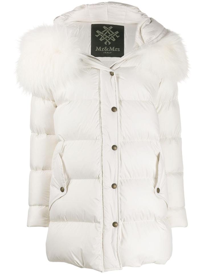 Mr & Mrs Italy Fitted Padded Coat - White