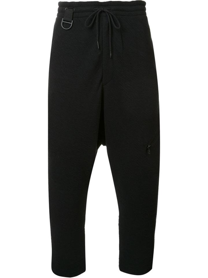 Y-3 - Drop Crotch Pants - Men - Polyester/wool - L, Black, Polyester/wool