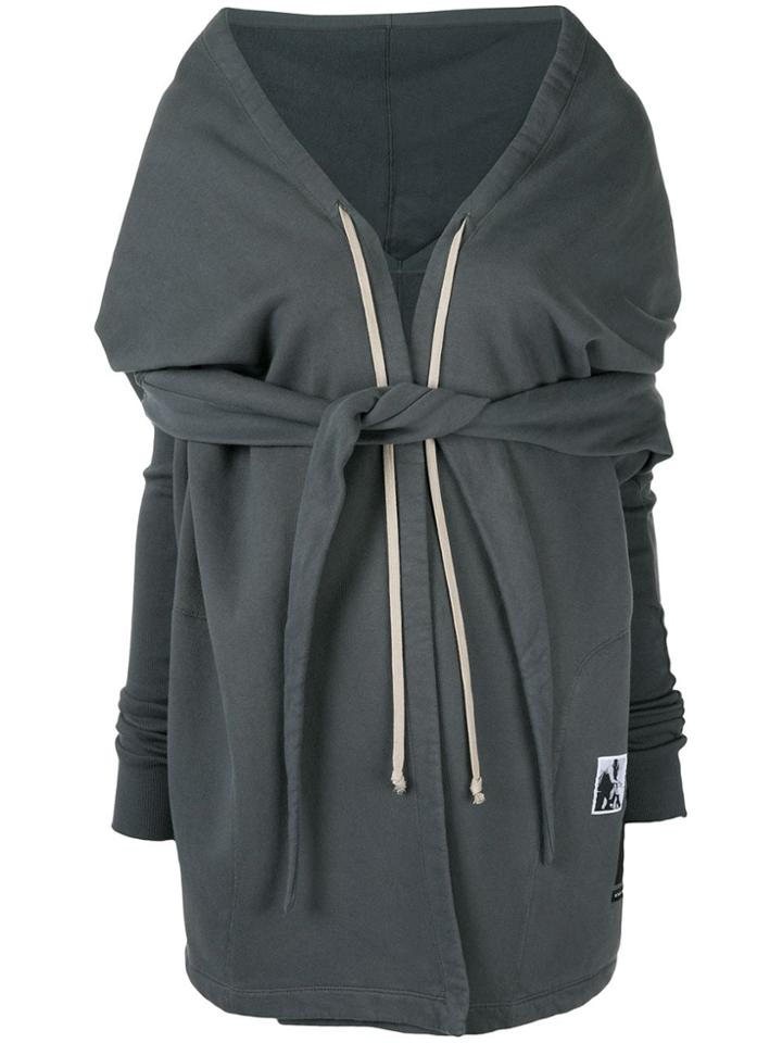 Rick Owens Drkshdw Oversized Wrap Detail Hoodie - Grey