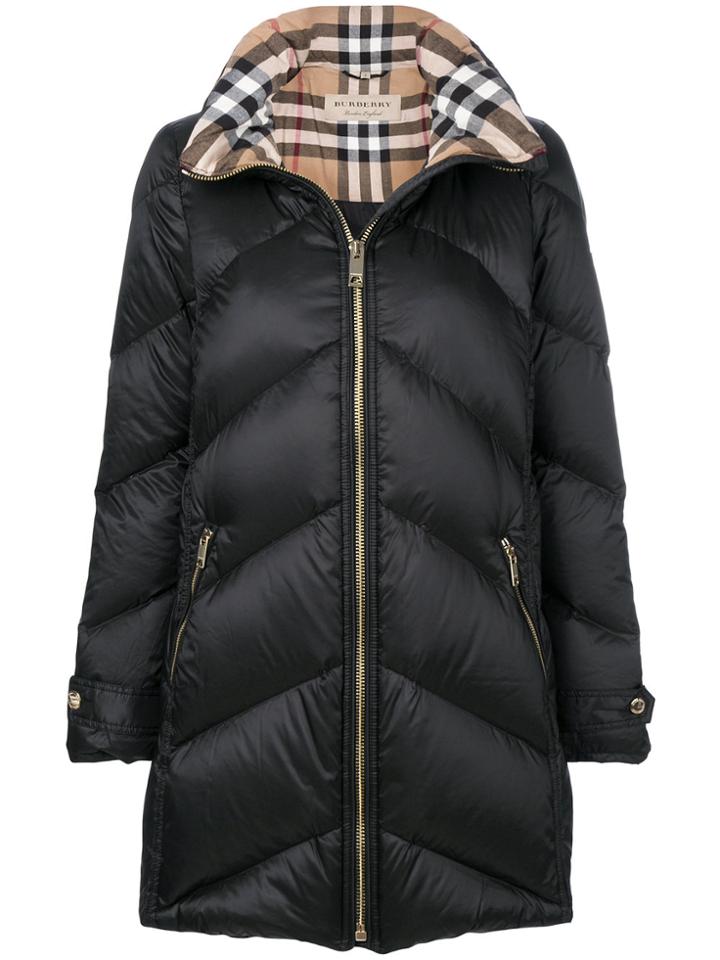 Burberry Chevron Padded Coat - Black