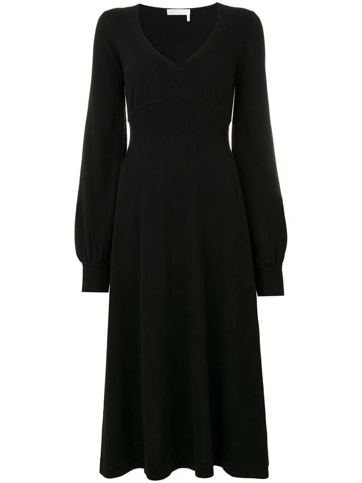 Chloé - Mid-length Dress - Women - Wool - Xs, Black, Wool