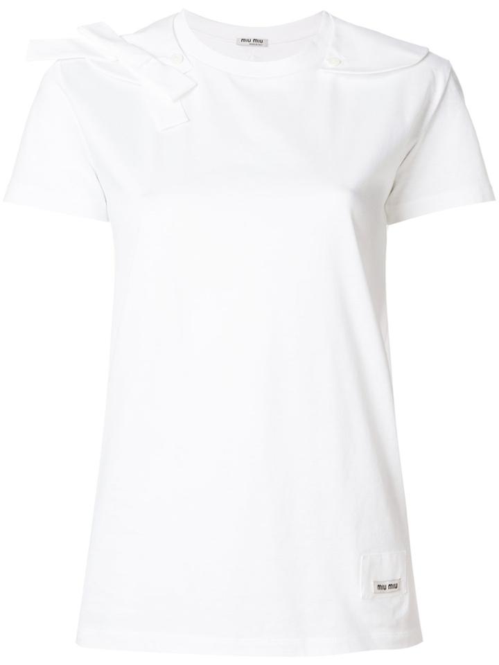 Miu Miu Voile Peter Pan Blouse - White