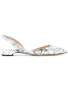 Paul Andrew Rhea Marble Print Ballerinas - White