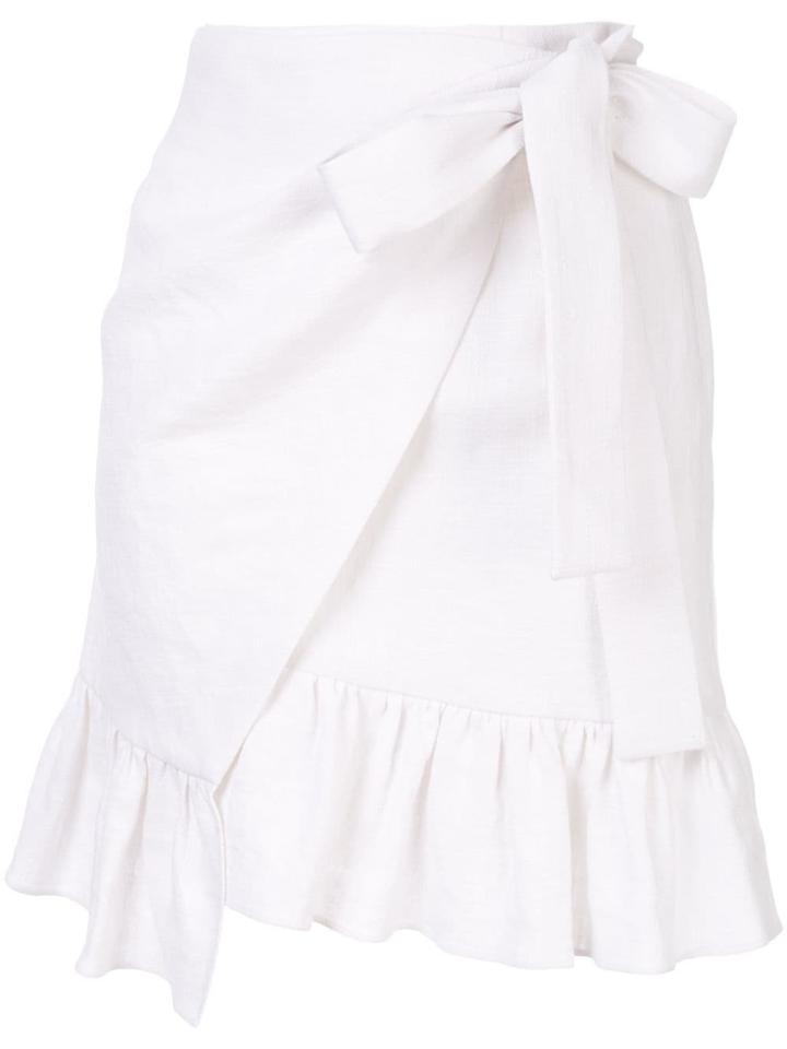 Goen.j Ruffled Hem Wrap Skirt - White