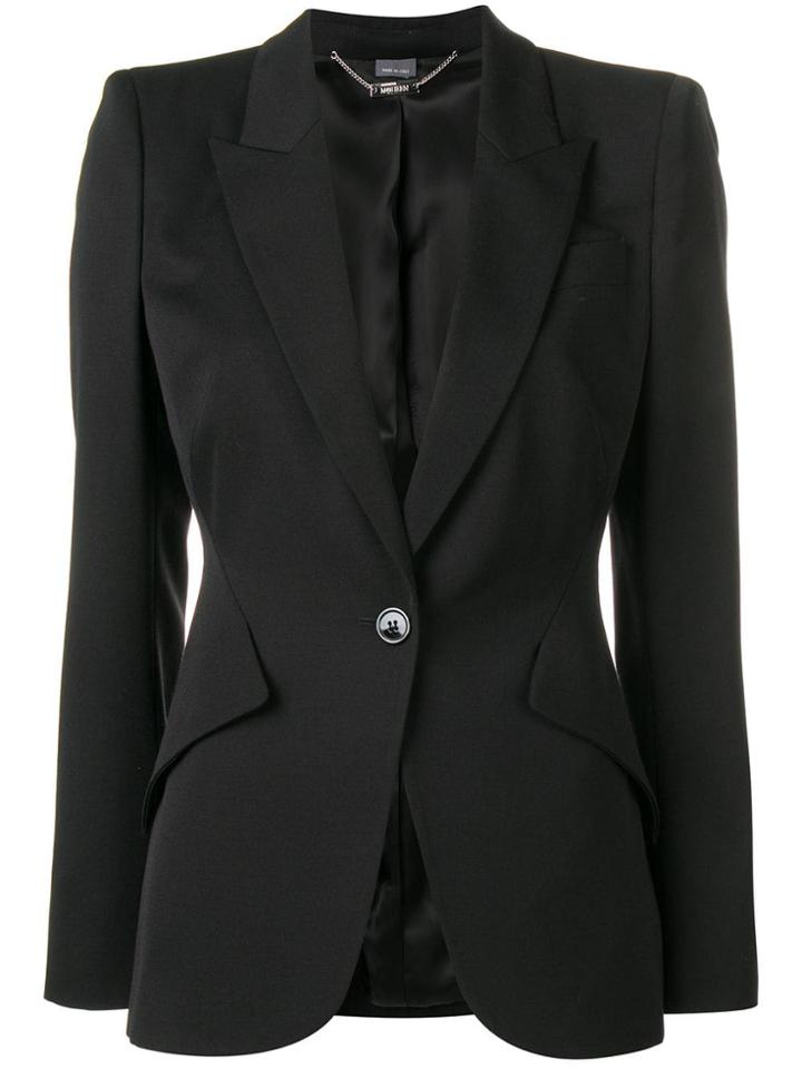 Alexander Mcqueen Single-breasted Blazer - Black
