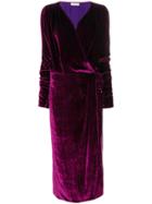 Attico Velvet Wrap Dress - Pink & Purple