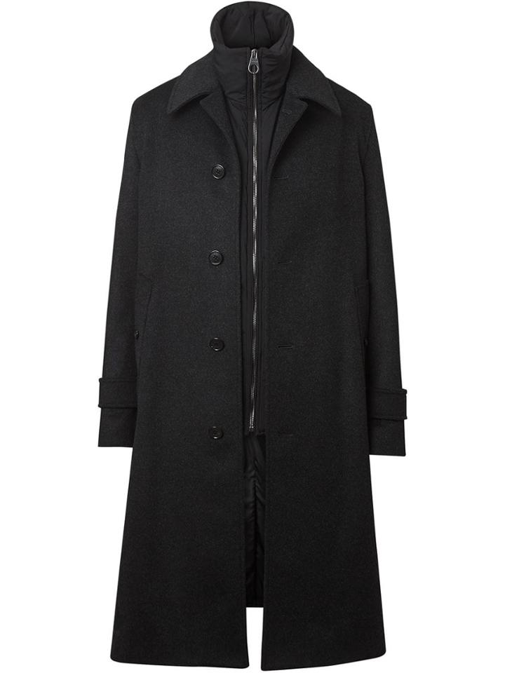 Burberry Wool Cashmere Car Coat With Detachable Gilet - Grey